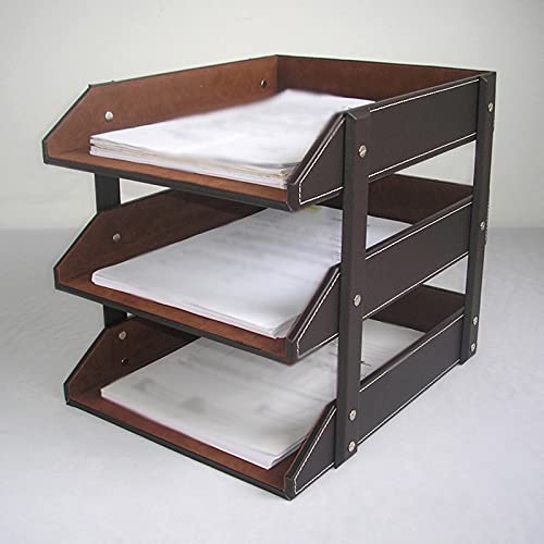 3-Tier Leather A4 Document Tray Organizer