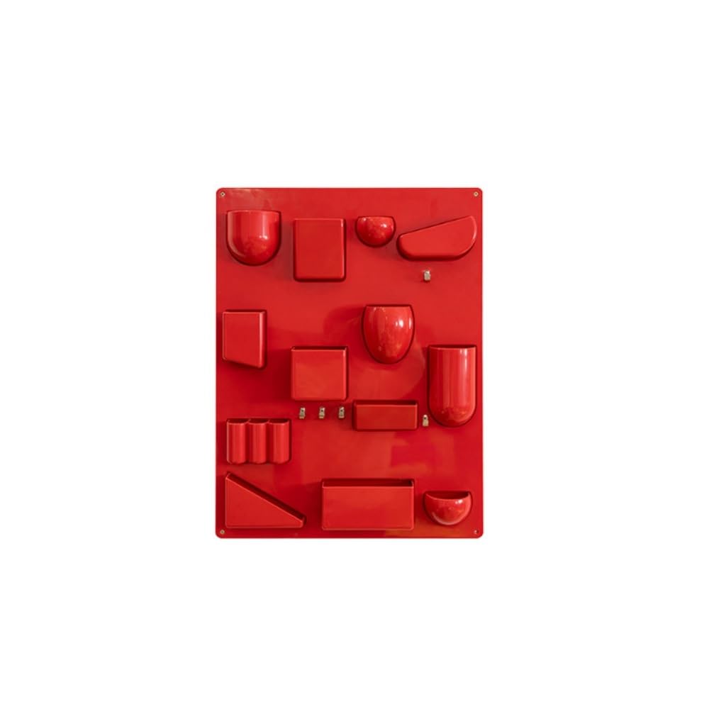 Multi-Grid Wall-Mounted Organizer with Hooks
