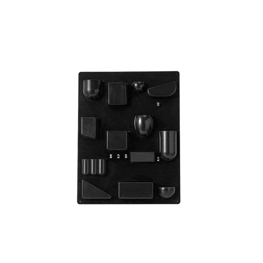 Multi-Grid Wall-Mounted Organizer with Hooks