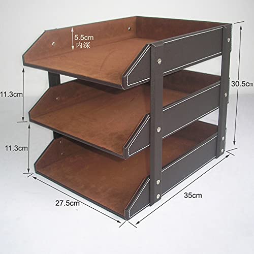 3-Tier Leather A4 Document Tray Organizer