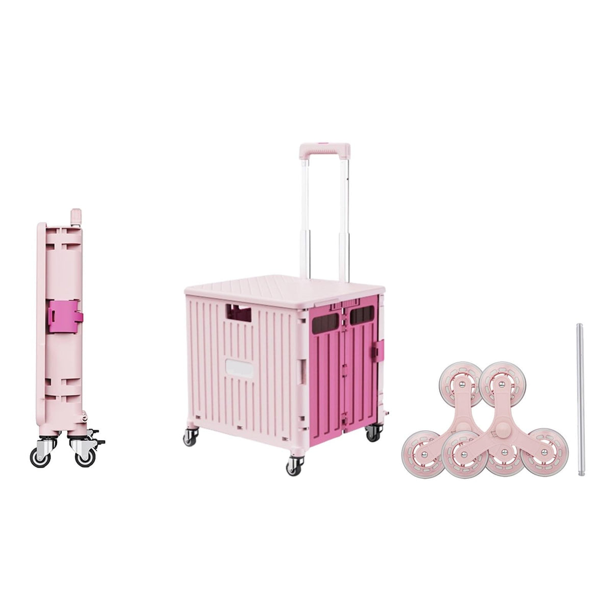 65L Foldable Shopping Cart with Telescoping Handle