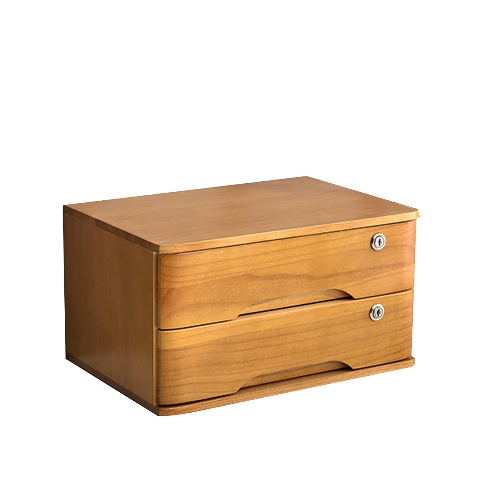 Solid Wood Desktop File Cabinet with 2 Drawers
