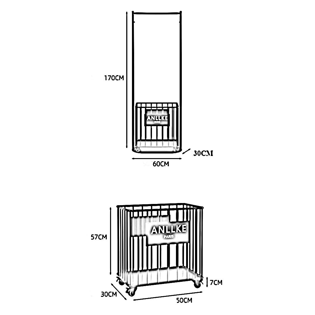 Rolling Laundry Hamper with Hanging Rack