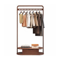 Freestanding Coat Rack with Double Storage Shelves
