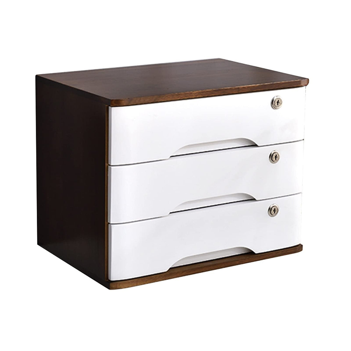 Solid Wood Desktop File Cabinet with 2 Drawers