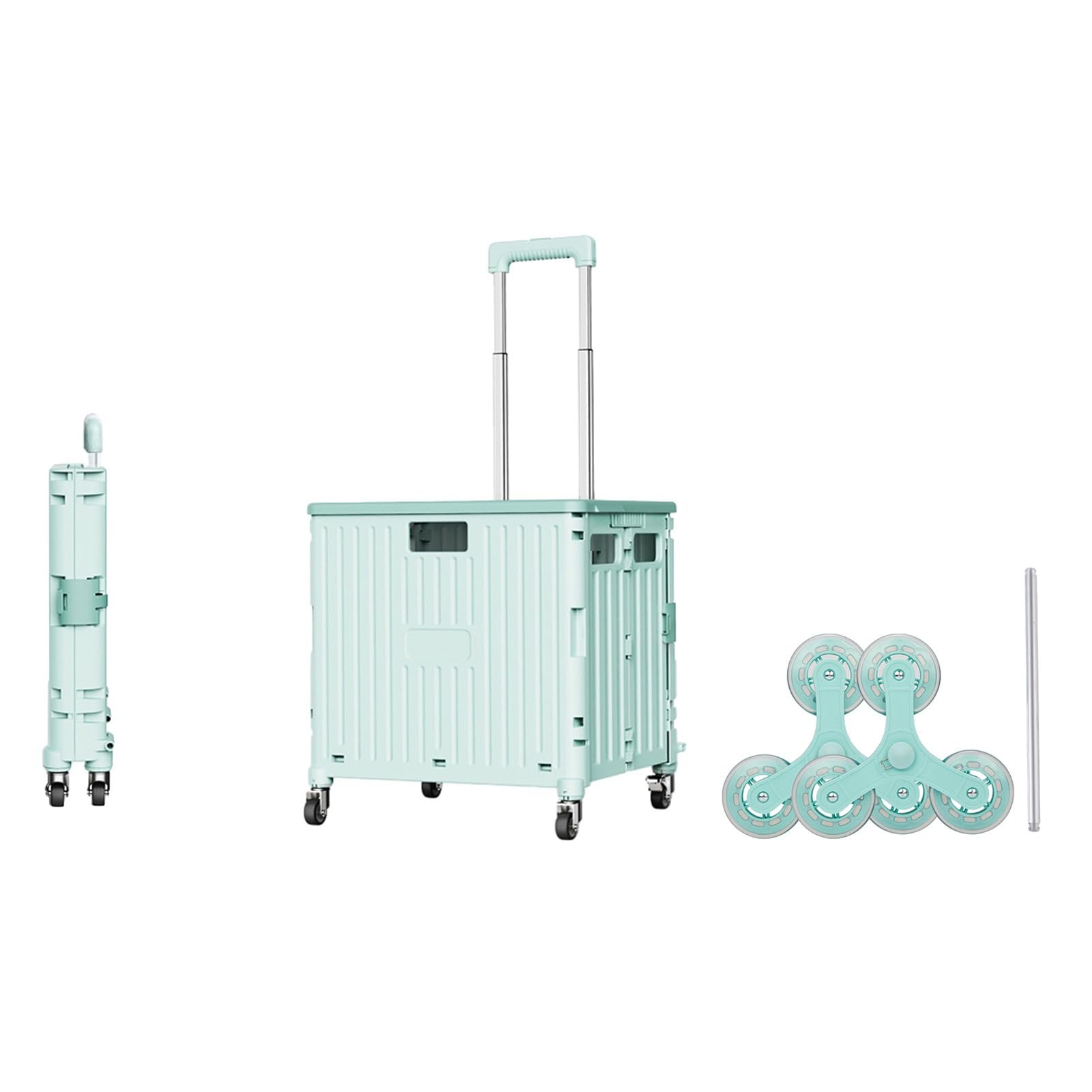 65L Foldable Shopping Cart with Telescoping Handle