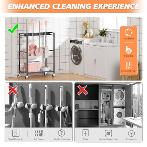 Broom & Mop Storage Cabinet