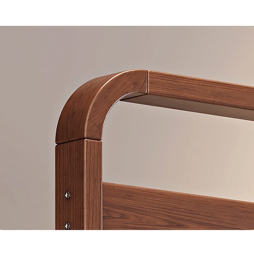 Freestanding Coat Rack with Double Storage Shelves