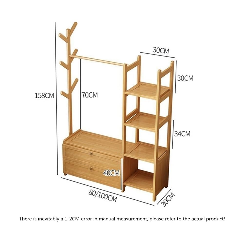 Freestanding Clothes Rack with Storage Drawer
