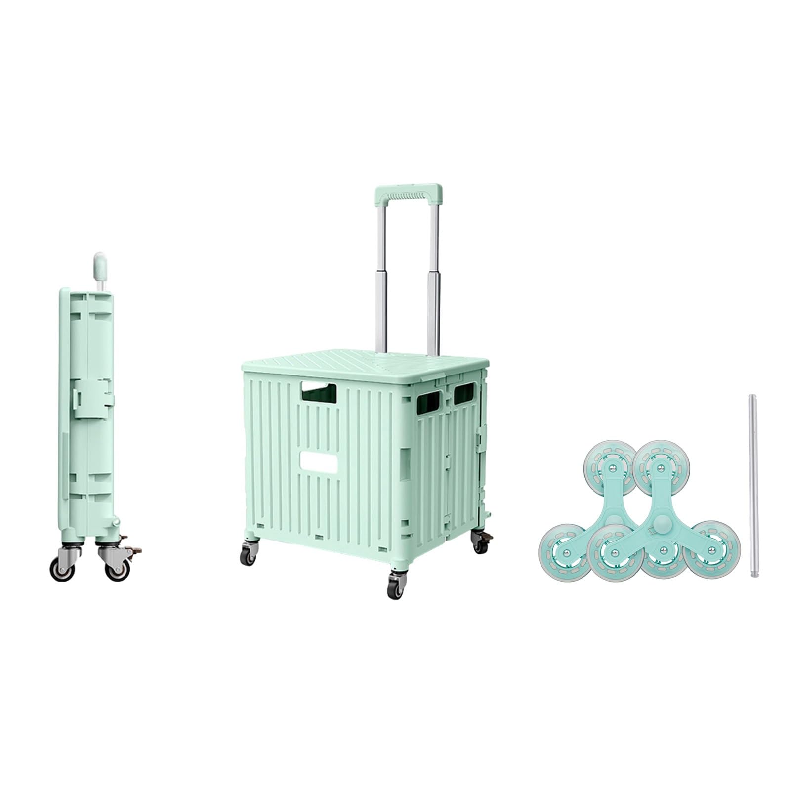 65L Foldable Shopping Cart with Telescoping Handle