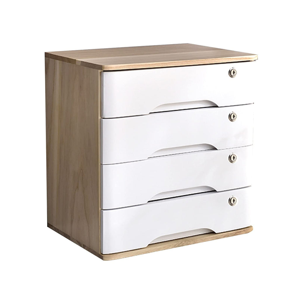 Solid Wood Desktop File Cabinet with 2 Drawers