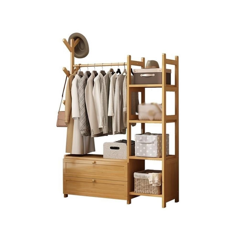 Freestanding Clothes Rack with Storage Drawer