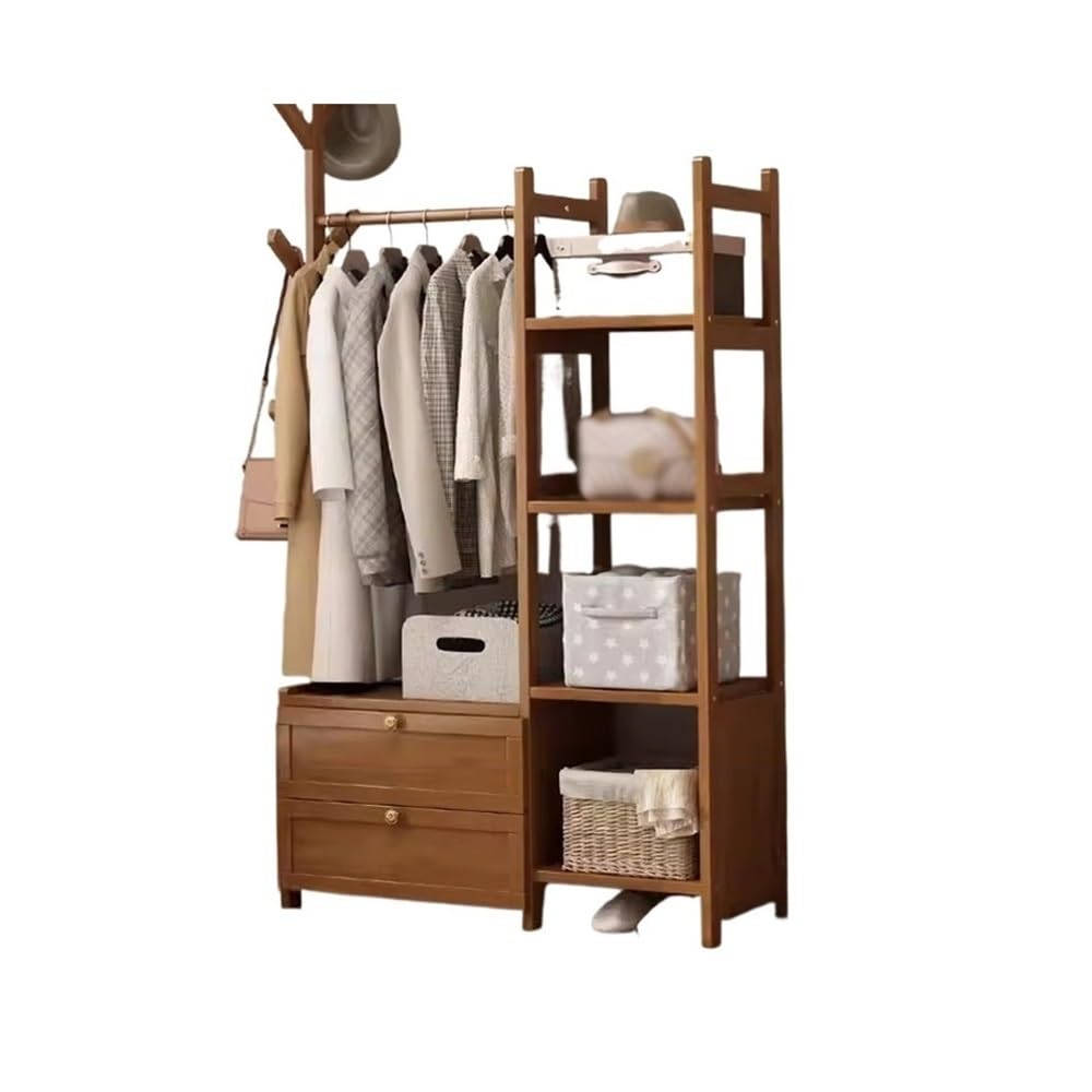 Freestanding Clothes Rack with Storage Drawer