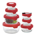 Kitchen Organizer Clear Glass Food Storage, 15 Piece Set Containers