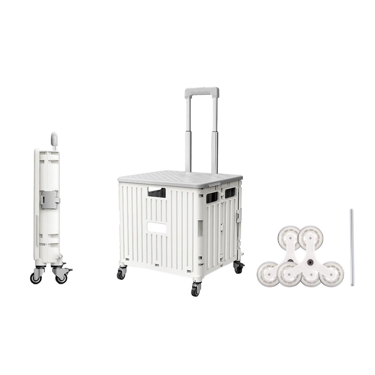 65L Foldable Shopping Cart with Telescoping Handle