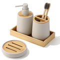 Lotion Bottle Toothbrush Holder Soap Tray Toilet Organizer Bathroom Set