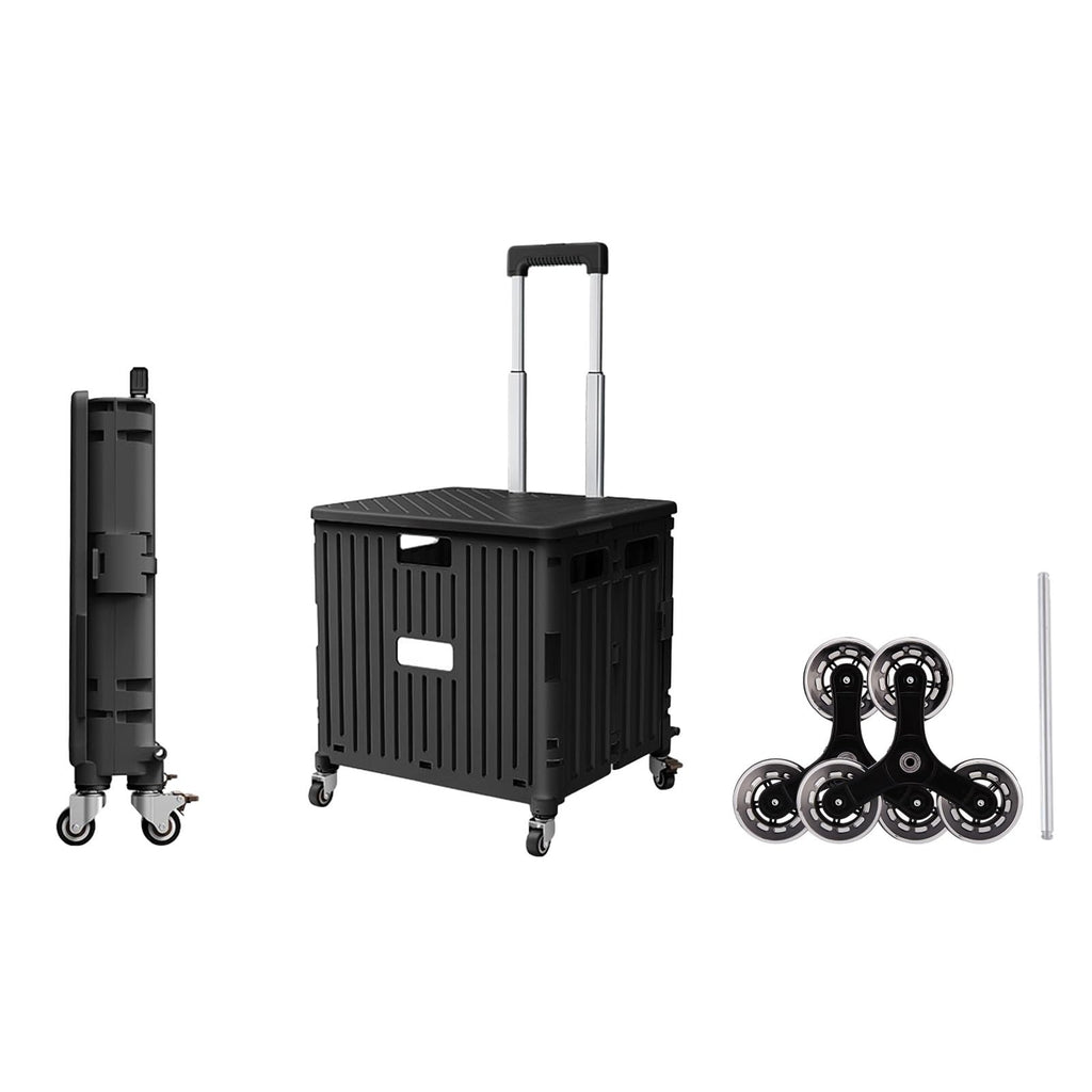 65L Foldable Shopping Cart with Telescoping Handle