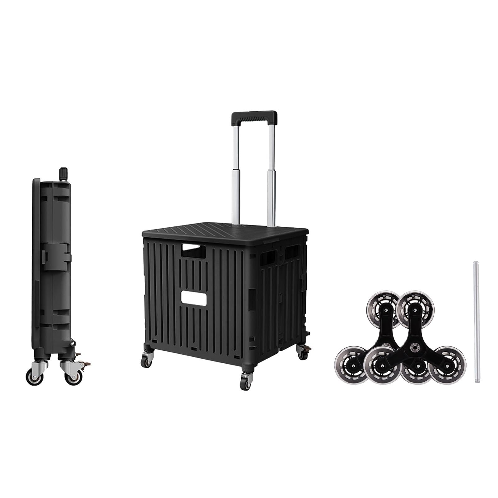 65L Foldable Shopping Cart with Telescoping Handle