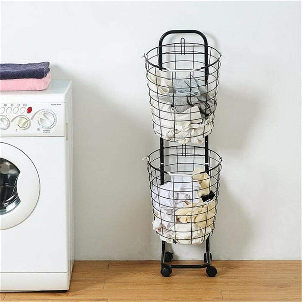 Slim Rolling Laundry Hamper with Handles