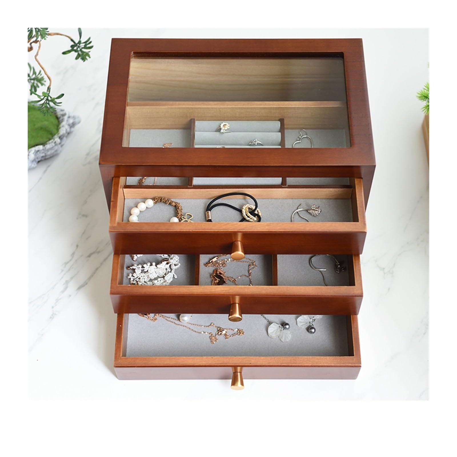 Large Jewelry Box with Drawer & Accessory Trays