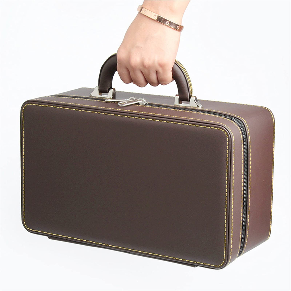 Large-Capacity Leather Jewelry Organizer Box