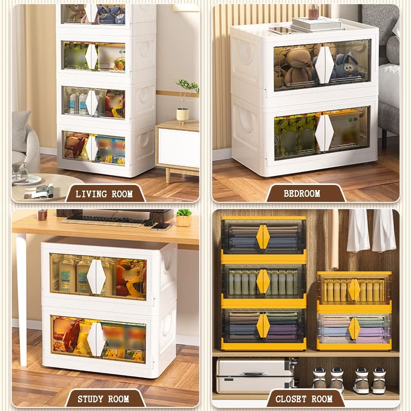 Large Foldable Clear Storage Trolley with Lid
