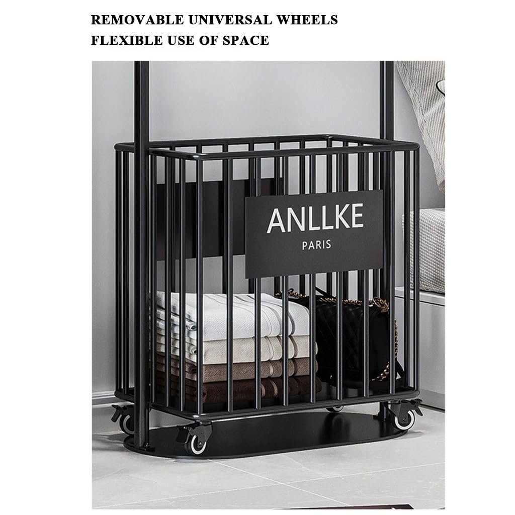 Rolling Laundry Hamper with Hanging Rack