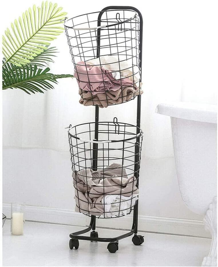 Slim Rolling Laundry Hamper with Handles