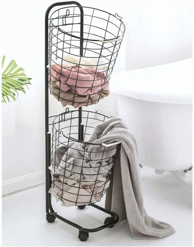Slim Rolling Laundry Hamper with Handles