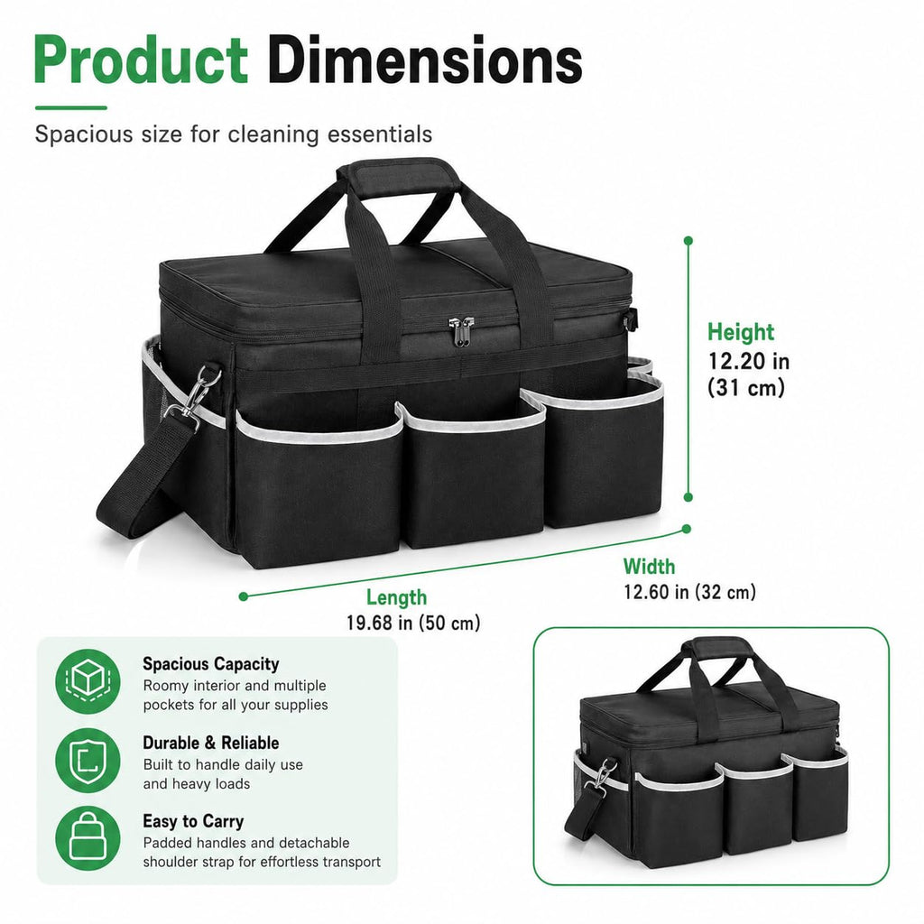 Large Cleaning Supply Organizer Bag with Shoulder Strap