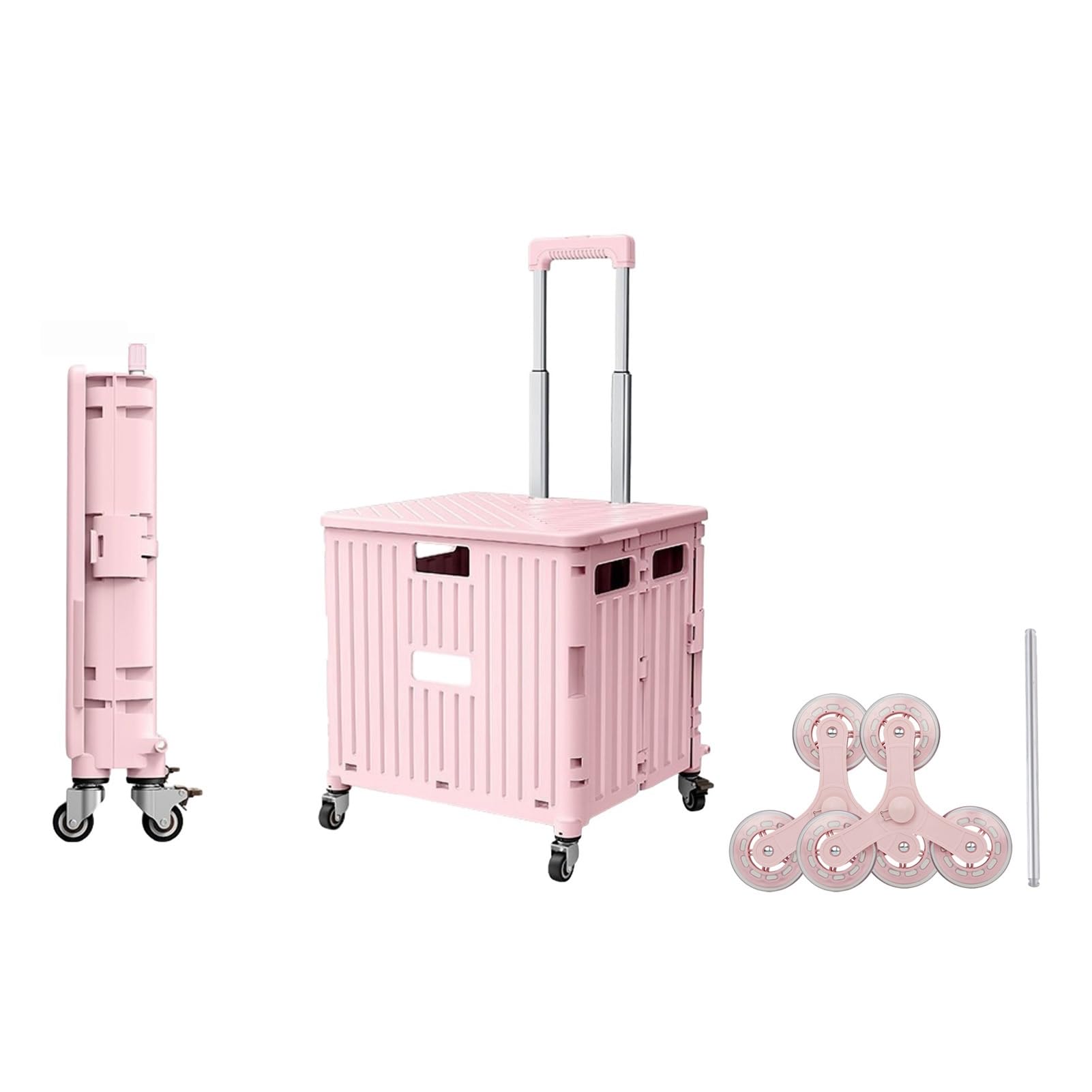 65L Foldable Shopping Cart with Telescoping Handle