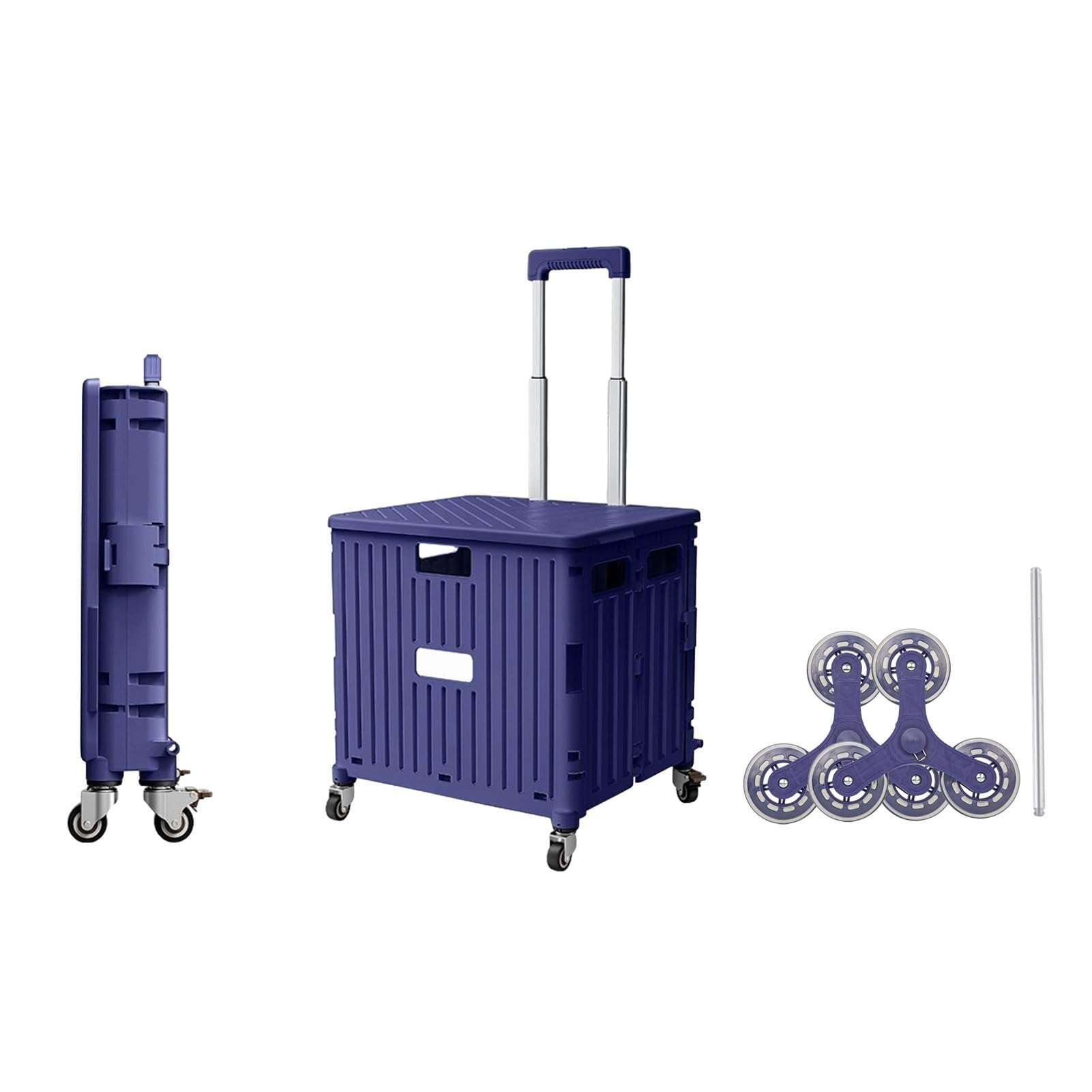 65L Foldable Shopping Cart with Telescoping Handle