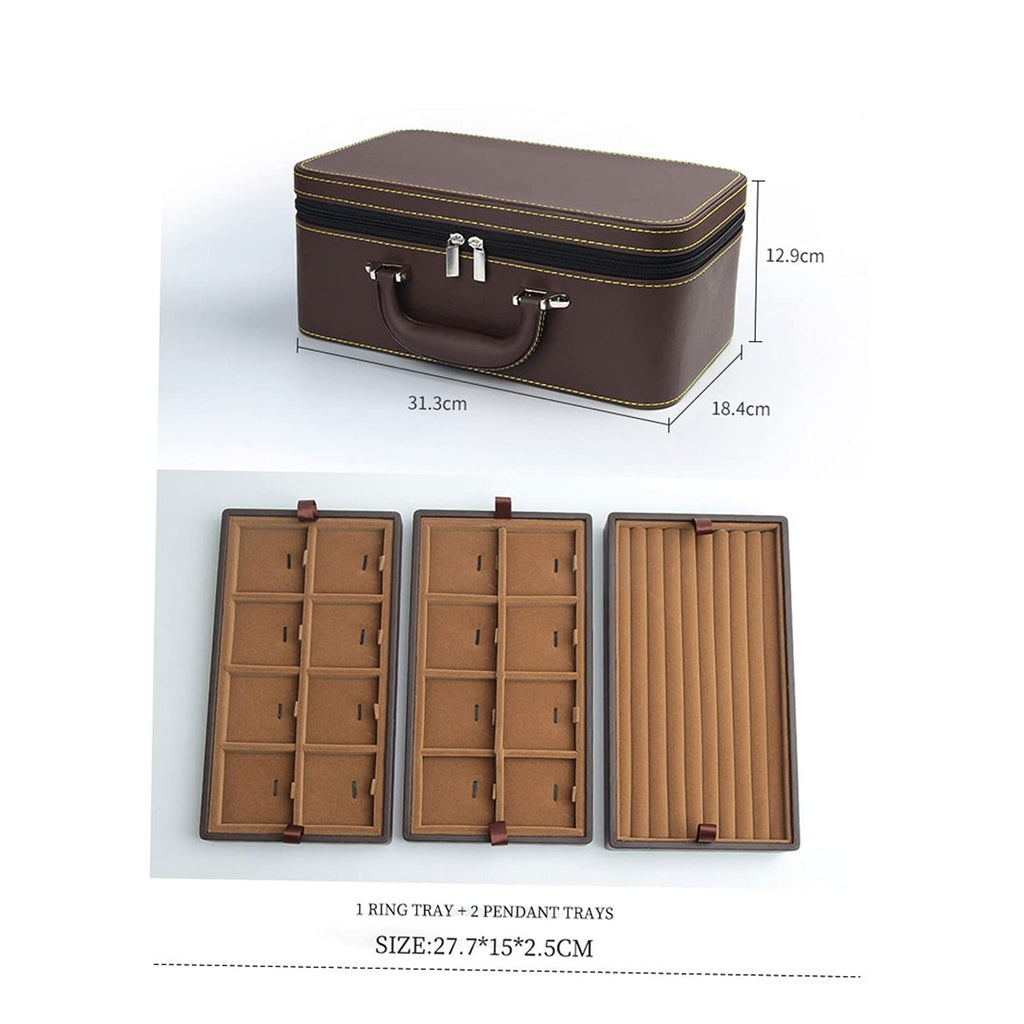 Large-Capacity Leather Jewelry Organizer Box