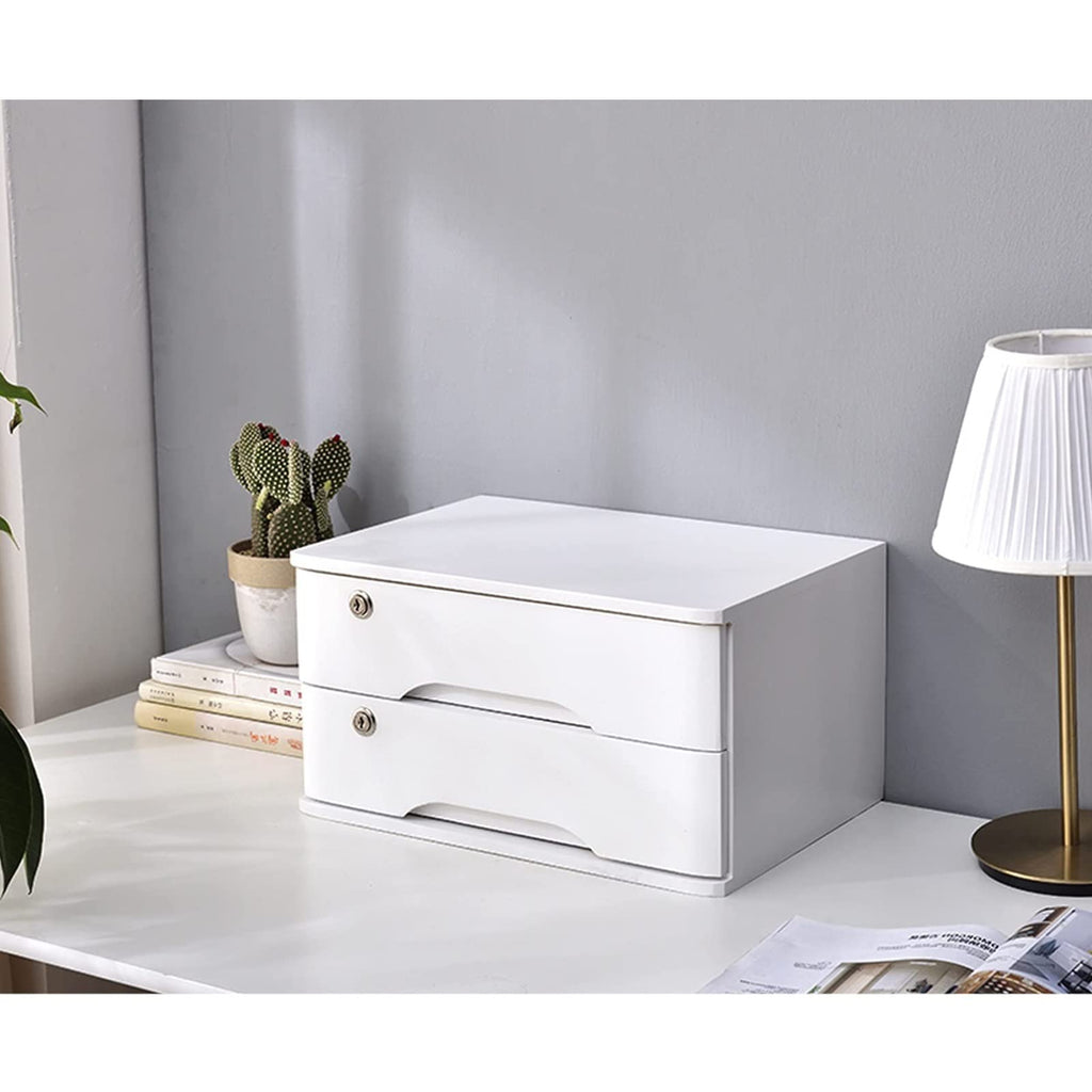 Solid Wood Desktop File Cabinet with 2 Drawers