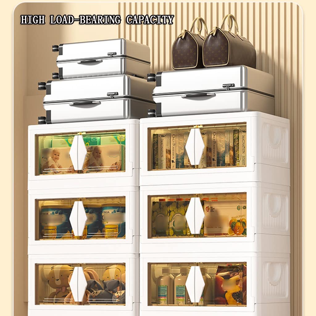 Large Foldable Clear Storage Trolley with Lid