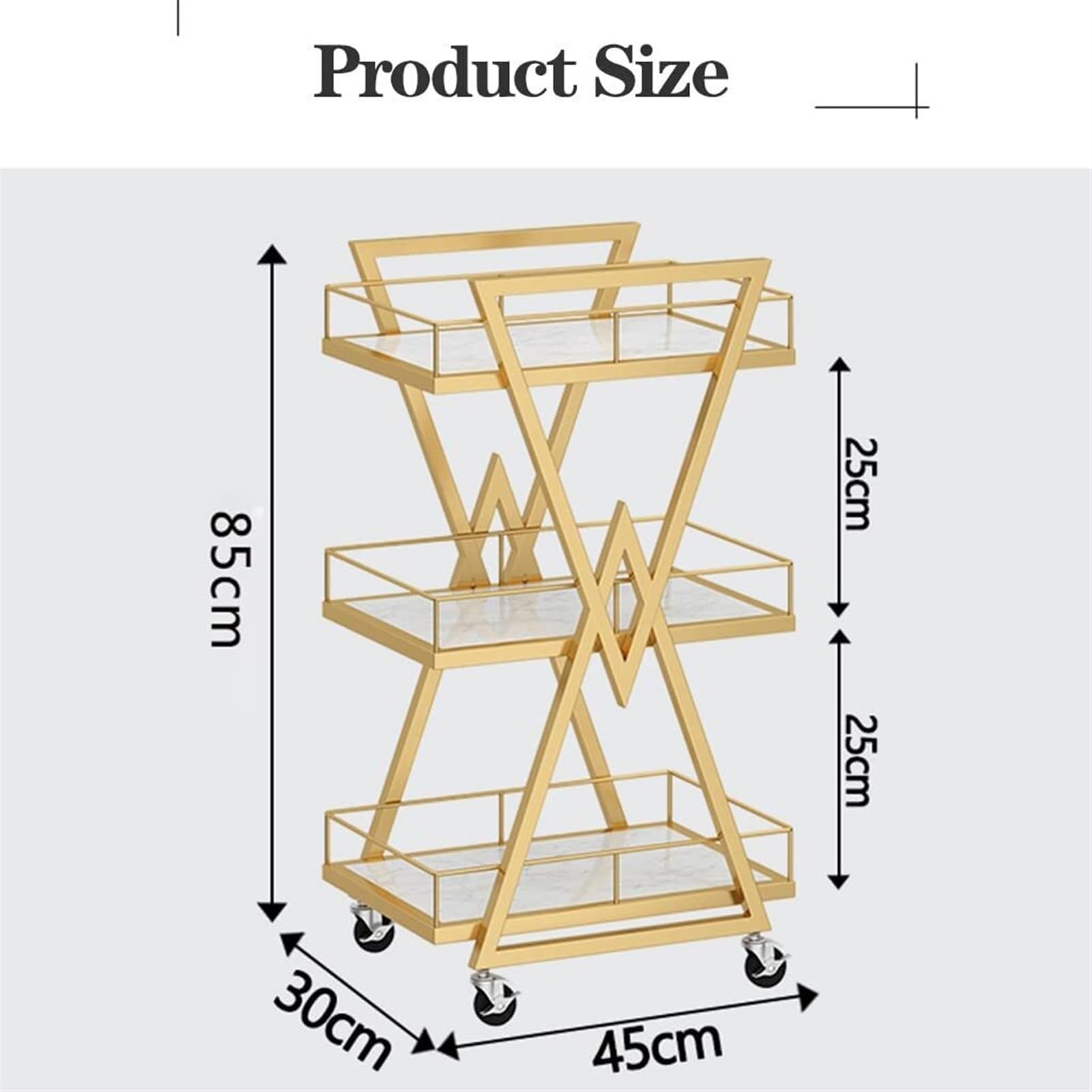 Heavy-Duty Metal Rolling Utility Cart