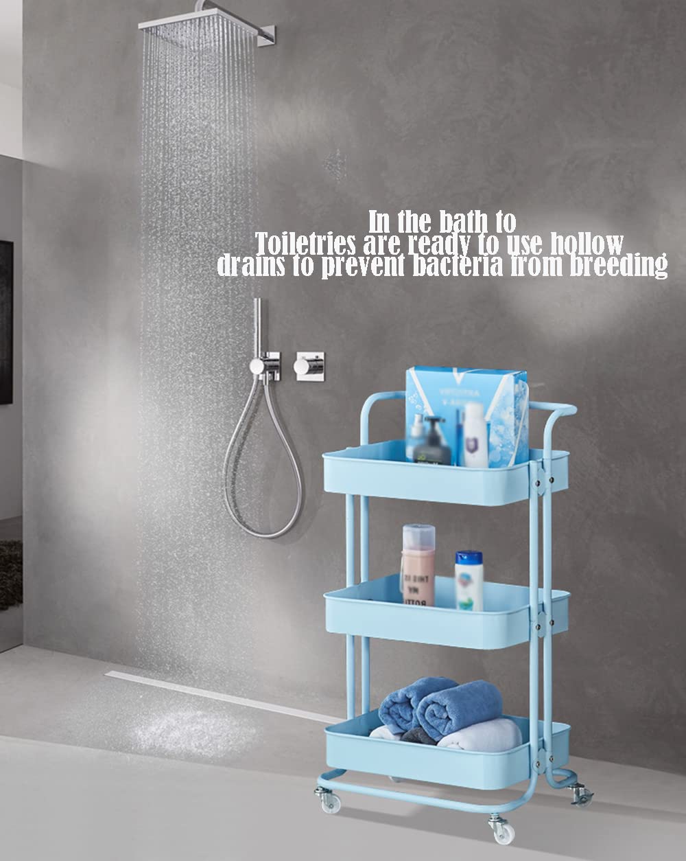 3-Tier Rolling Utility Storage Cart