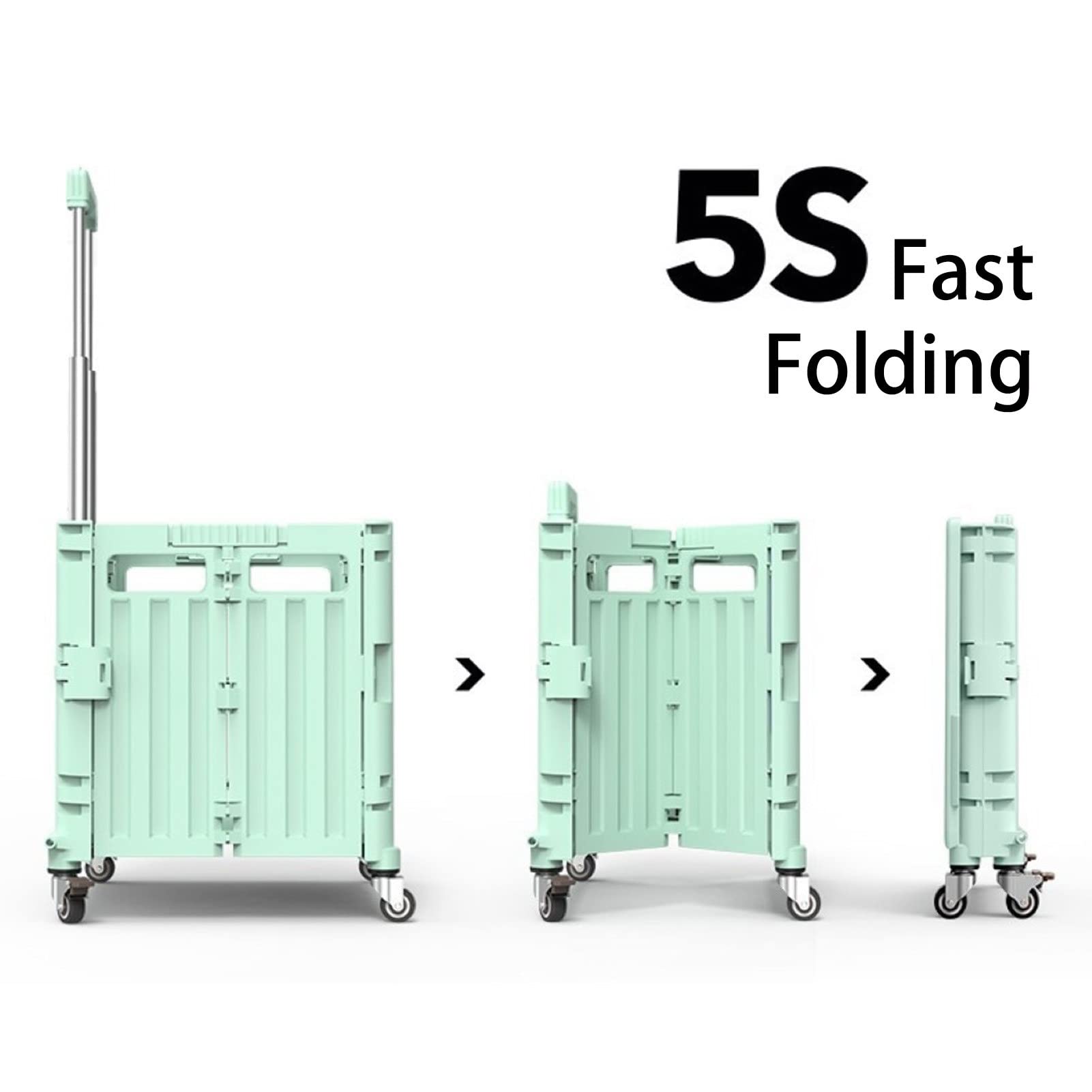 65L Foldable Shopping Cart with Telescoping Handle
