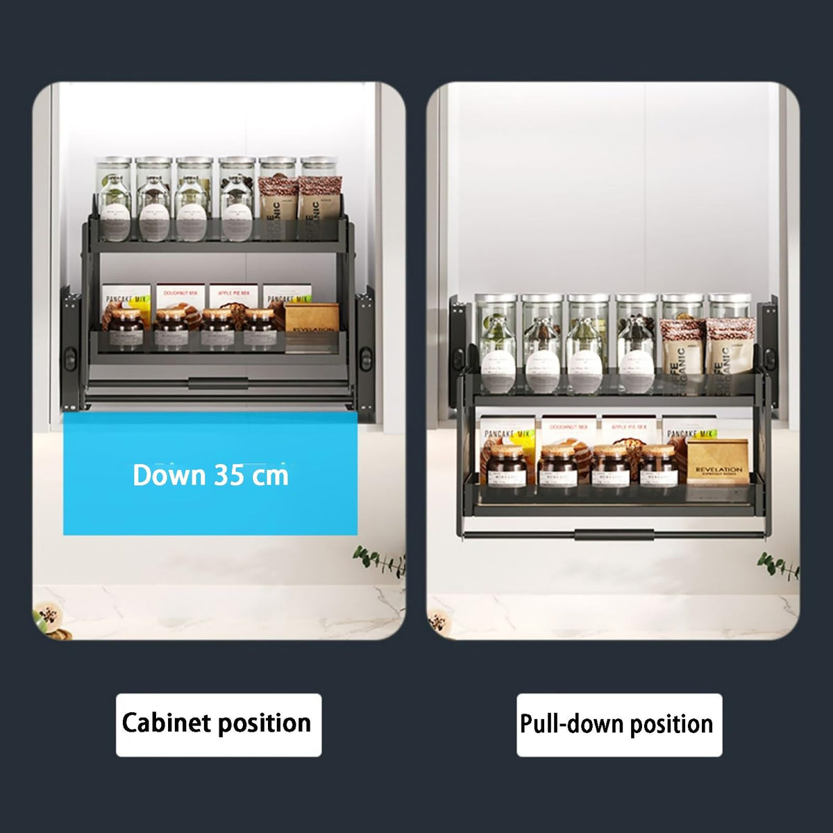 2-Tier Pull-Down Cabinet Spice Rack
