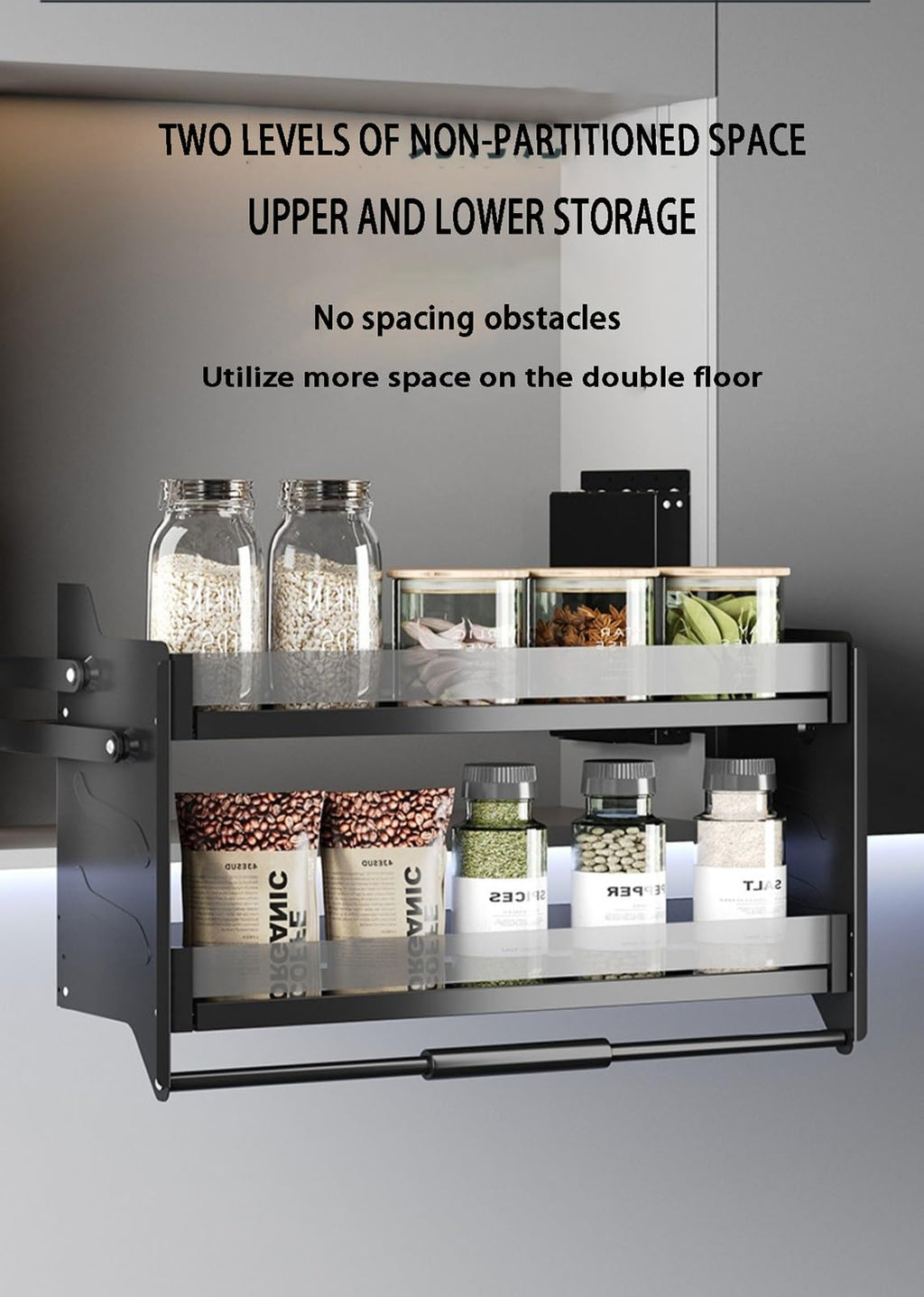 2-Tier Pull-Down Cabinet Spice Rack