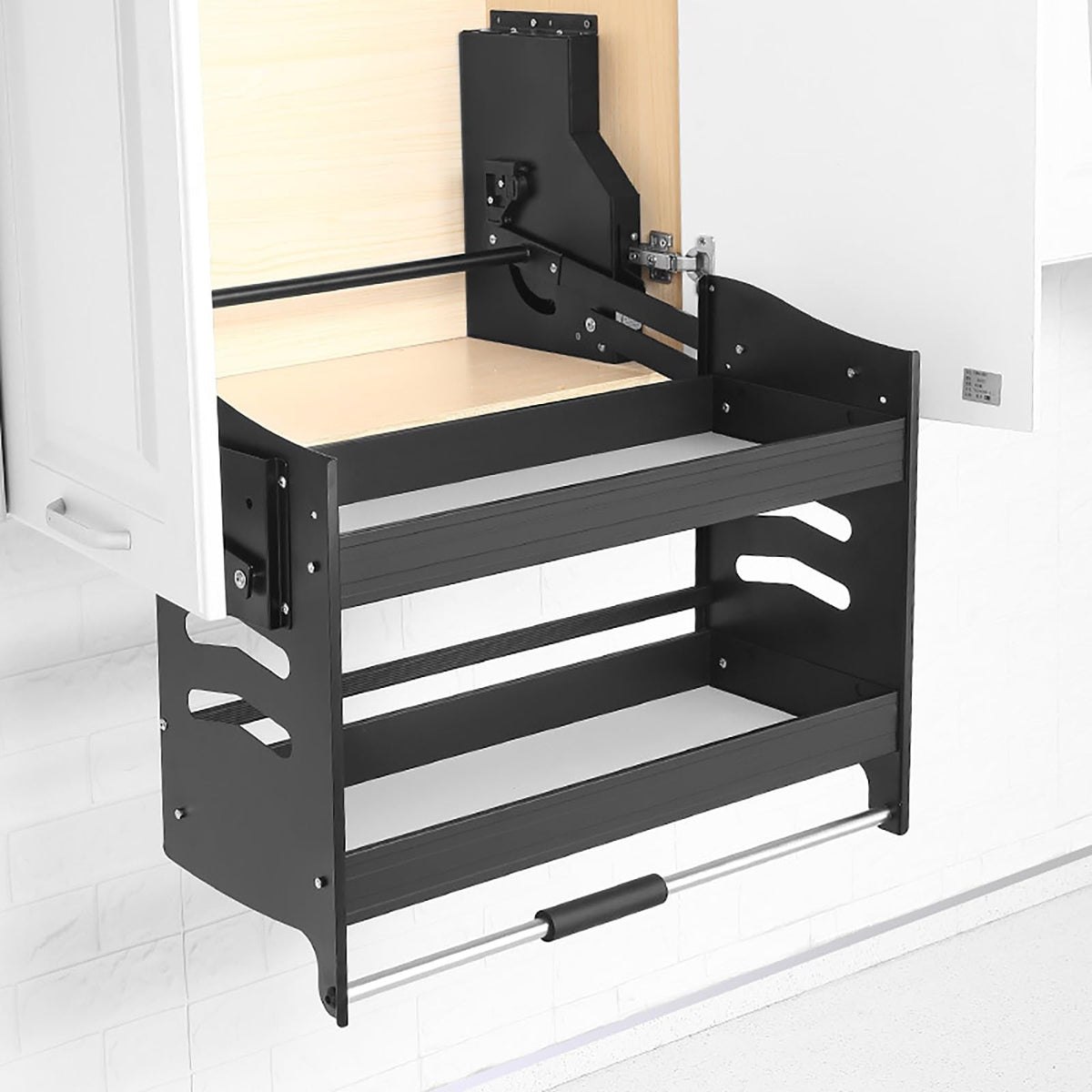 Adjustable 2-Tier Pull-Out Spice Rack Organizer