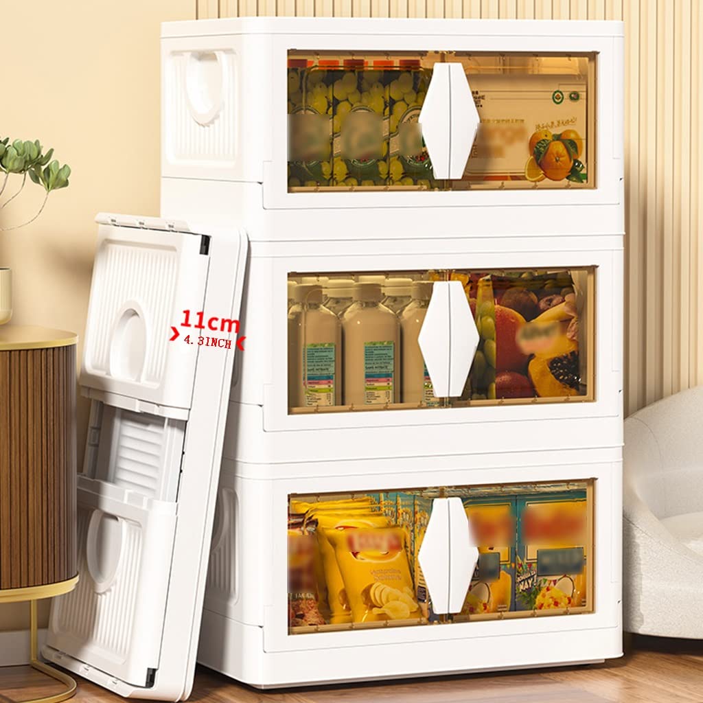 Large Foldable Clear Storage Trolley with Lid