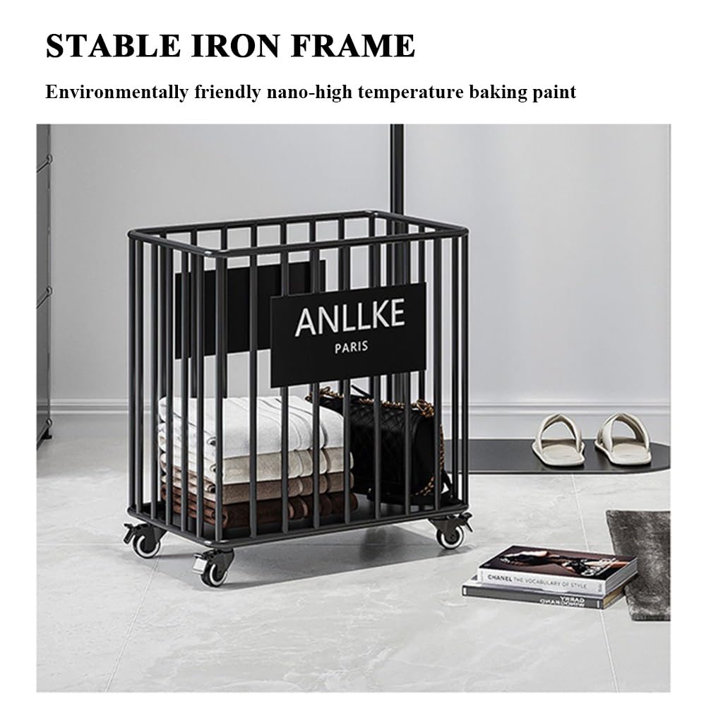 Rolling Laundry Hamper with Hanging Rack