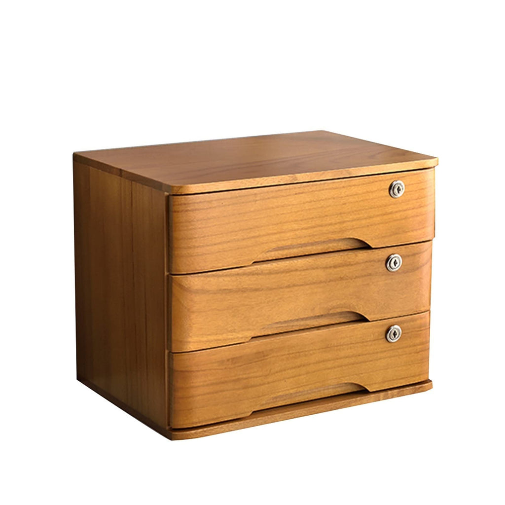 Solid Wood Desktop File Cabinet with 2 Drawers