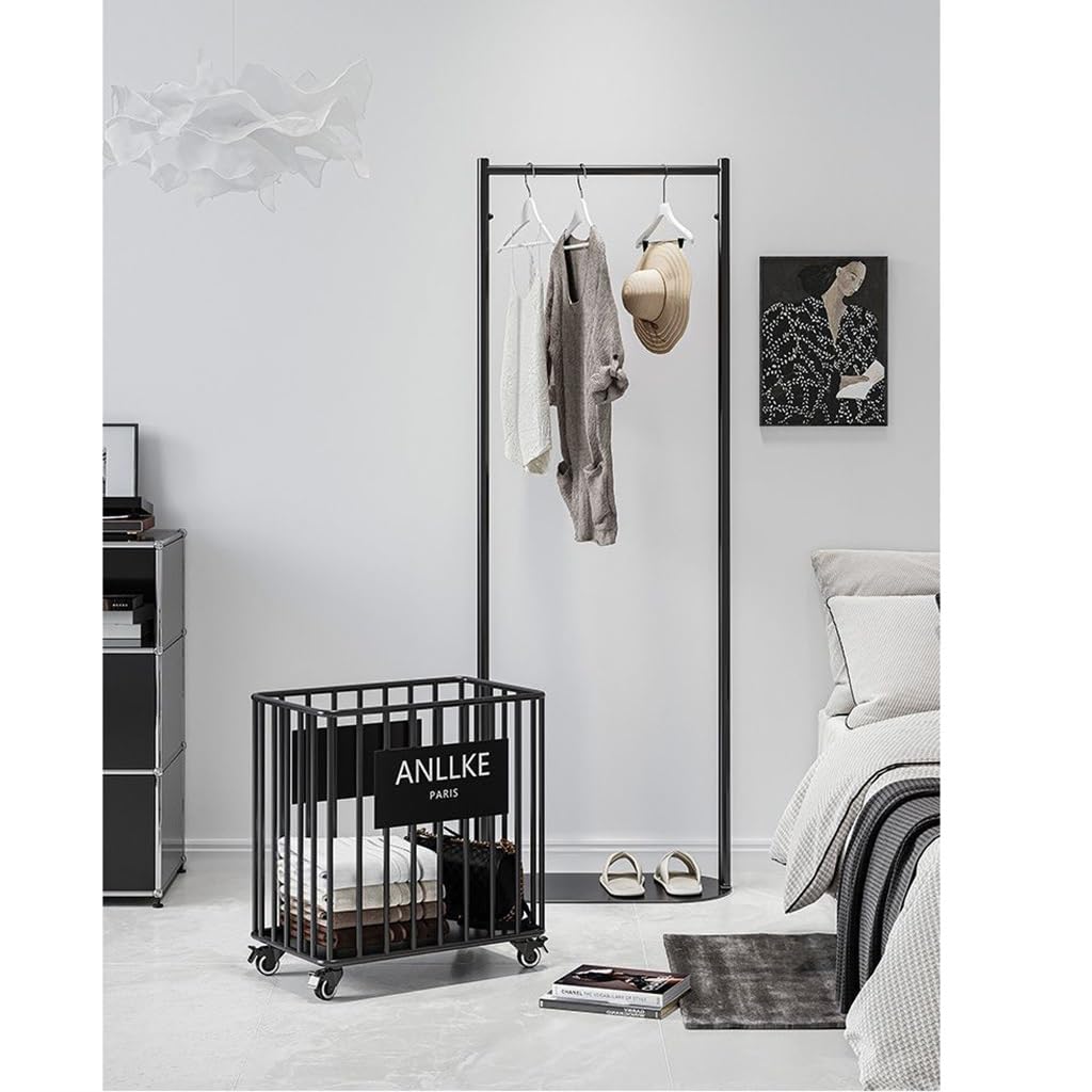 Rolling Laundry Hamper with Hanging Rack