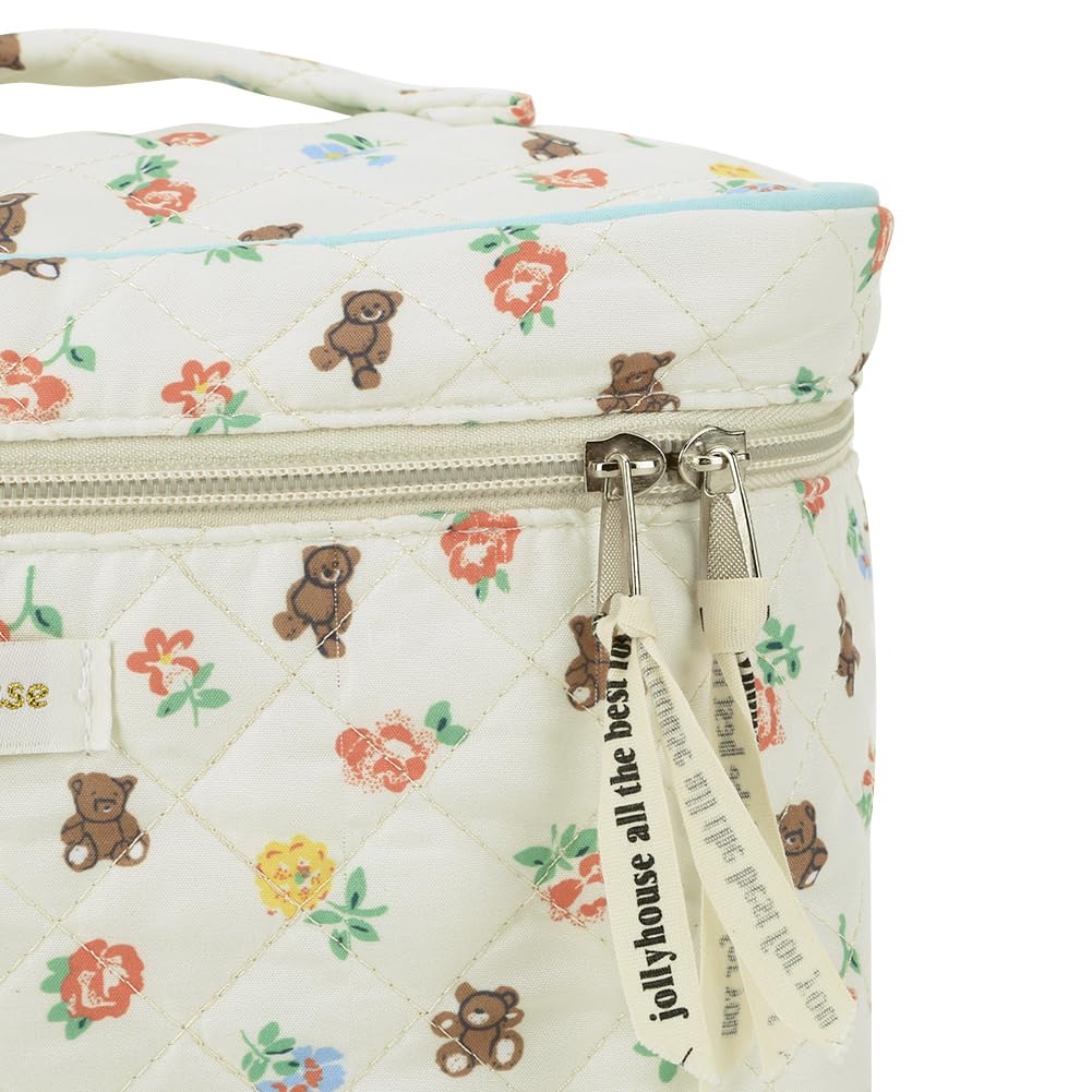 3-Piece Quilted Makeup & Toiletry Bag Set