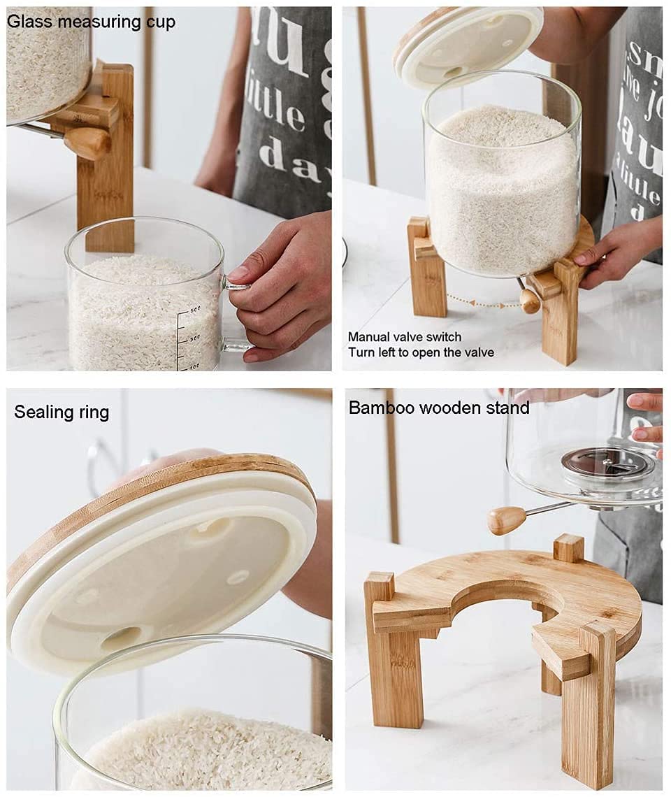 8L Glass Flour & Grain Storage Container