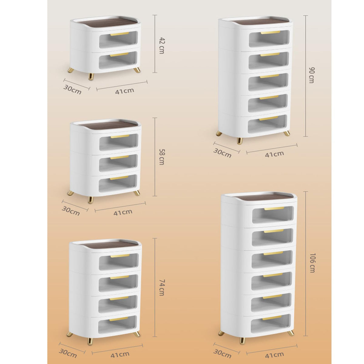 Stackable 2-Drawer Storage Cabinet