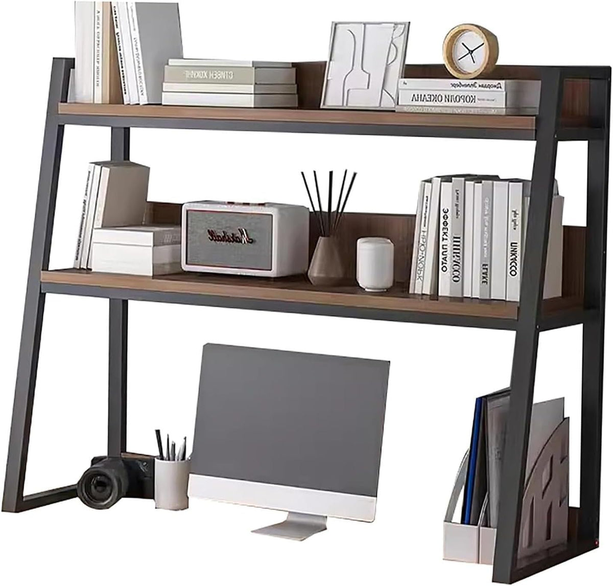 2-Tier Adjustable Desktop Bookshelf Organizer