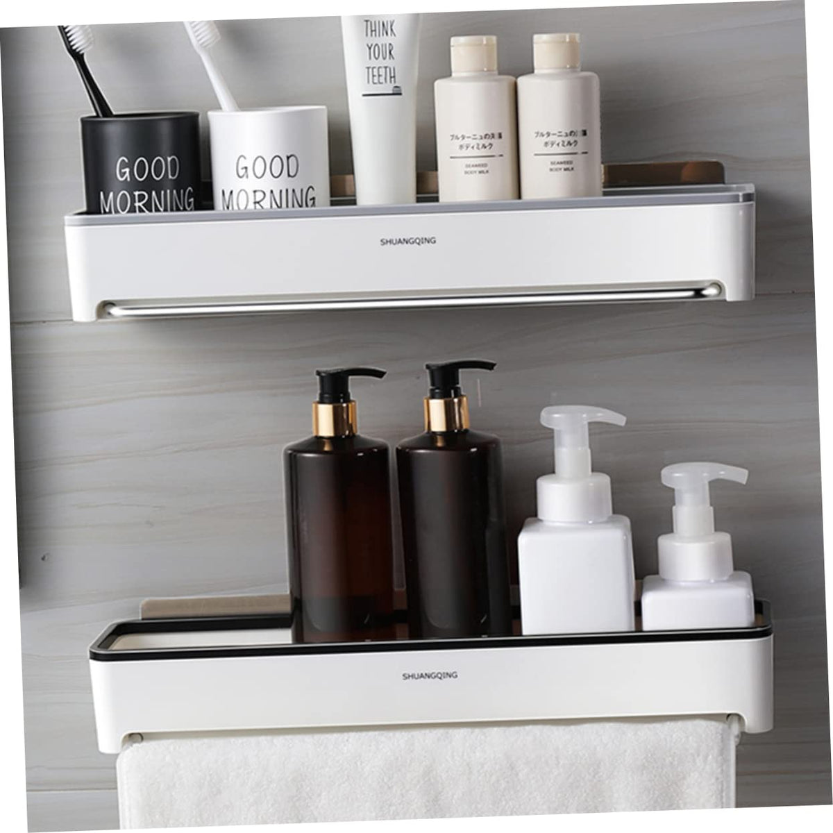 2-Piece Wall-Mounted Shower Storage Rack